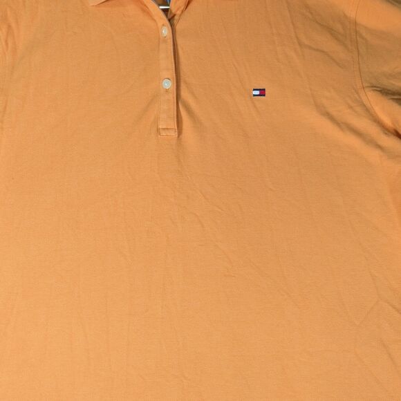 Tommy Hilfiger Polo Mens Size Extra Large Orange Solid Pattern Short Sleeve - Picture 2 of 6